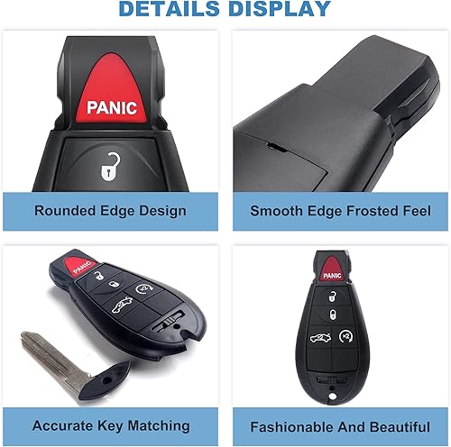 Miniatura 4 de 1 llavero remoto de entrada sin llave de repuesto para Jeep para Grand Cherokee para Dodge Challenger Charger Durango Magnum para Chrysler Serie 300