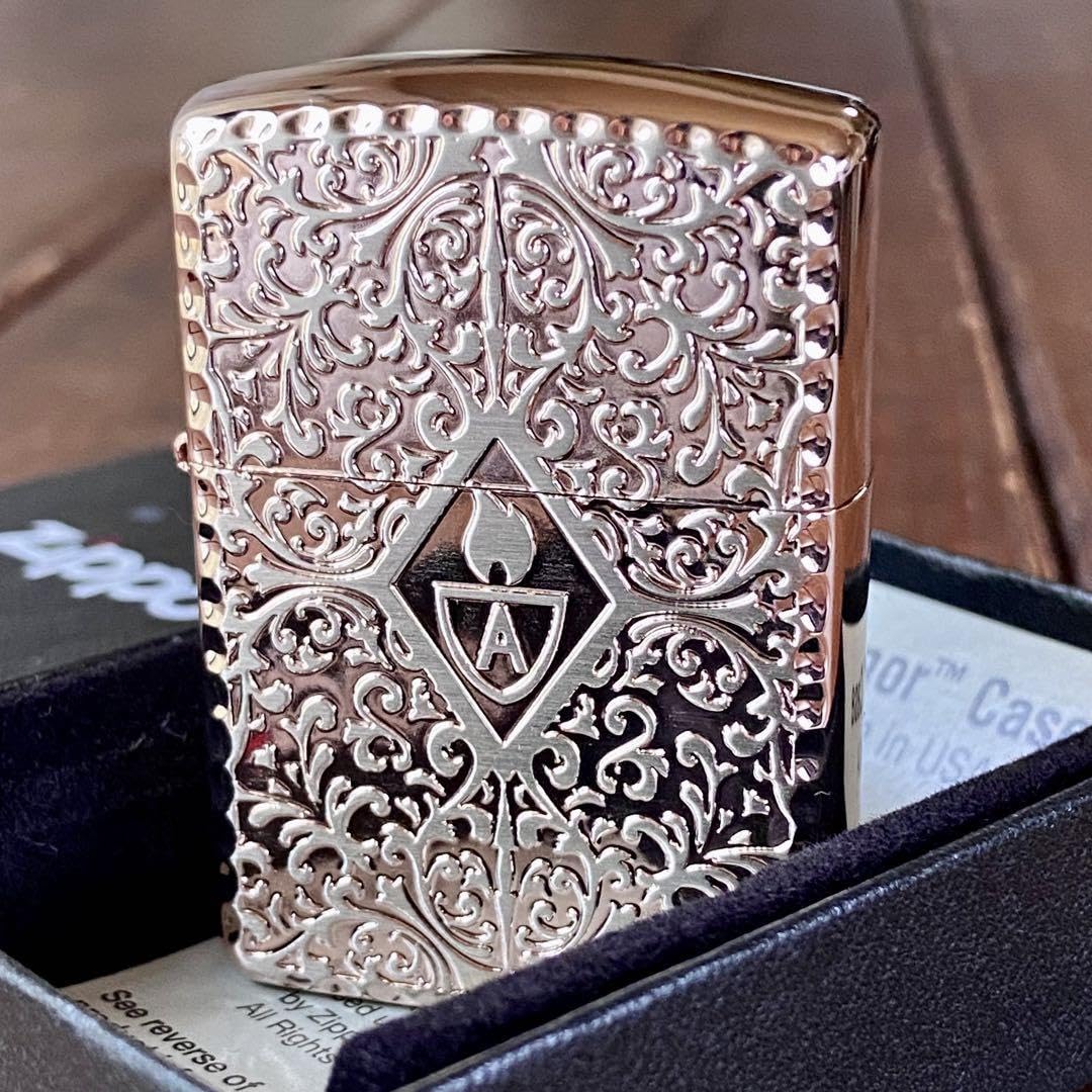 Amazon.co.jp: Zippo アーマー 両面 アラベスク ピンクゴールド 