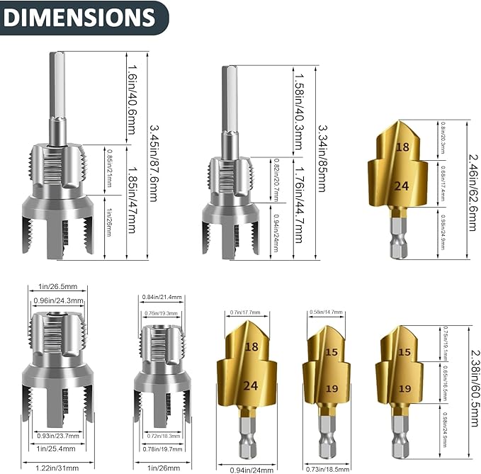 Kit de Roscado y Escariado para Tuberías PPR - Herramienta para Taladro Eléctrico miniatura 2