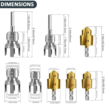 New PPR Pipe Threading and Reaming Tool Kit - Professional Threader for Plumbing, Electric Drill Style Threading Tool for 1/2(DN15) 3/4(DN20) PVC Pipe with Reaming Bit Set Great DIY Gift for Men