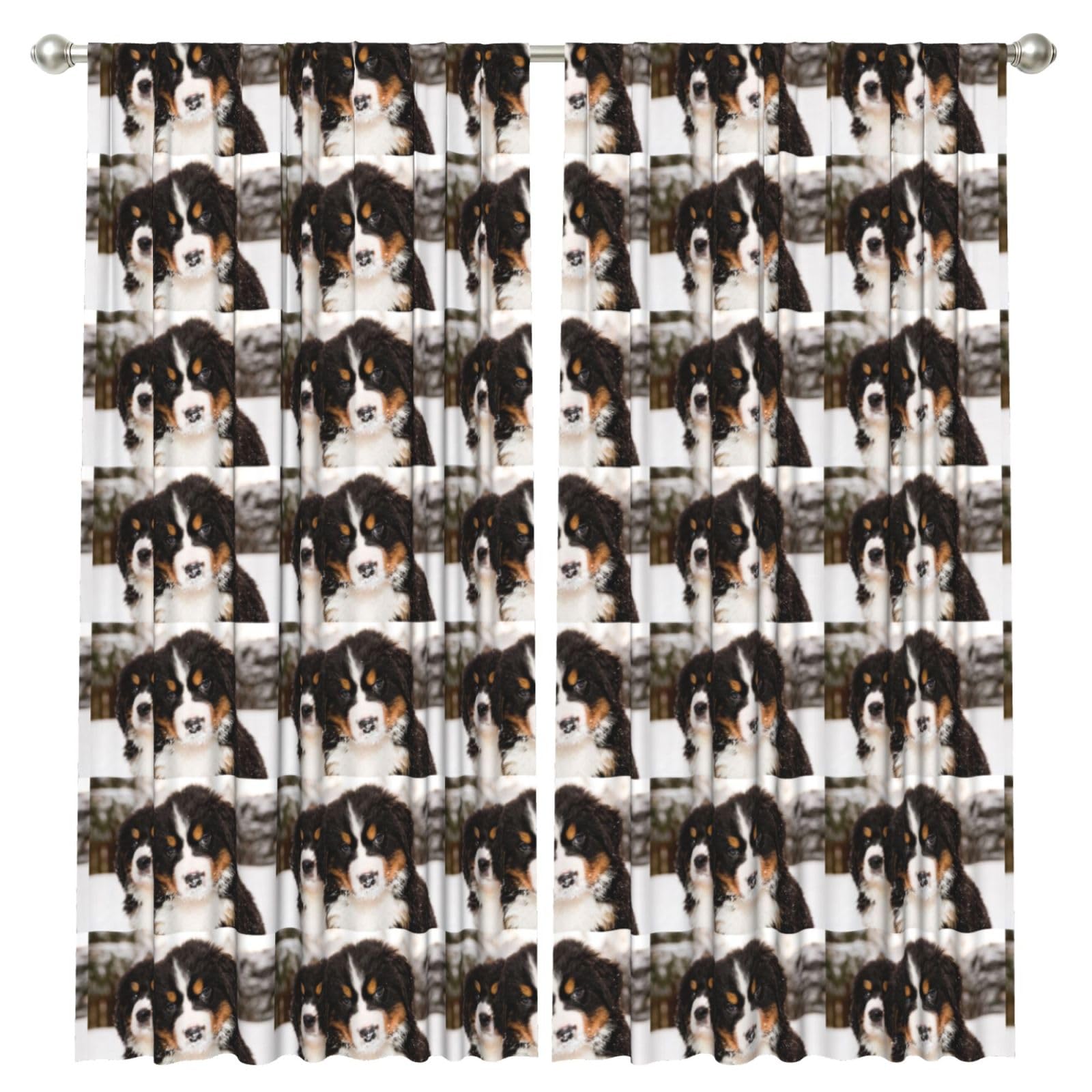 InOmak Cool Bernese Mountain Dog, 2 Panels Window Curtains 52 x 84 Inch Blackout Curtains for Living Room Bedroom