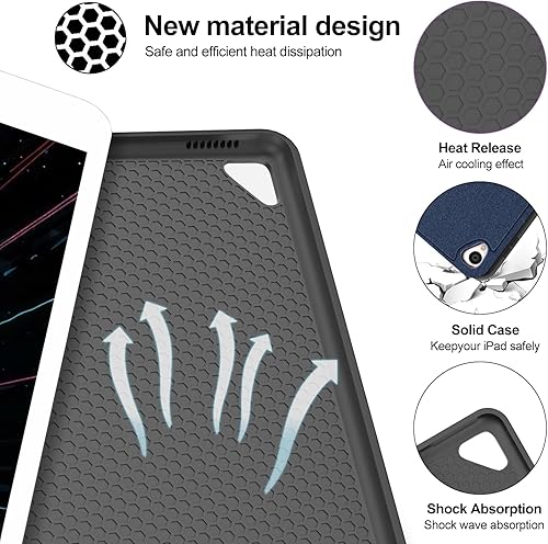 Miniatura 6 de FOGARI Funda para iPad de 9 generación con teclado de 10.2 pulgadas, funda inteligente delgada con soporte para lápices, teclado Bluetooth