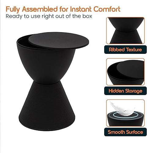 Miniatura 8 de LeisureMod Modern Boyd - Mesa auxiliar para uso en interiores y exteriores, 16.75 pulgadas de alto x 11.75 pulgadas de ancho x 11.75 pulgadas de