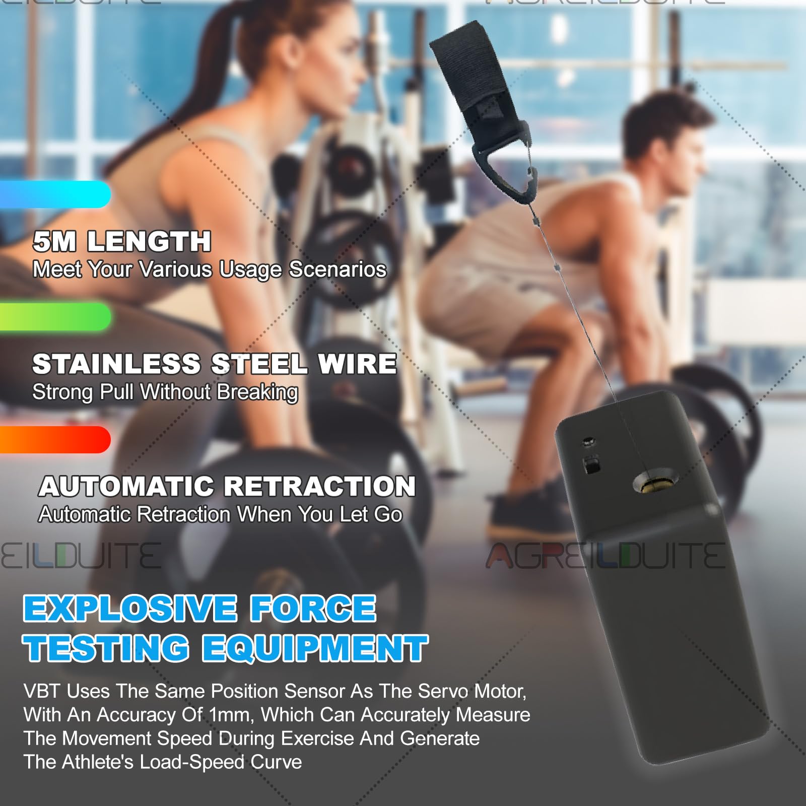 Dispositivo di allenamento professionale basato sulla velocità - Rilevatore di velocità e forza - Velocità, potenza e affaticamento in tempo reale - Con feedback vocale, batteria da 50 ore