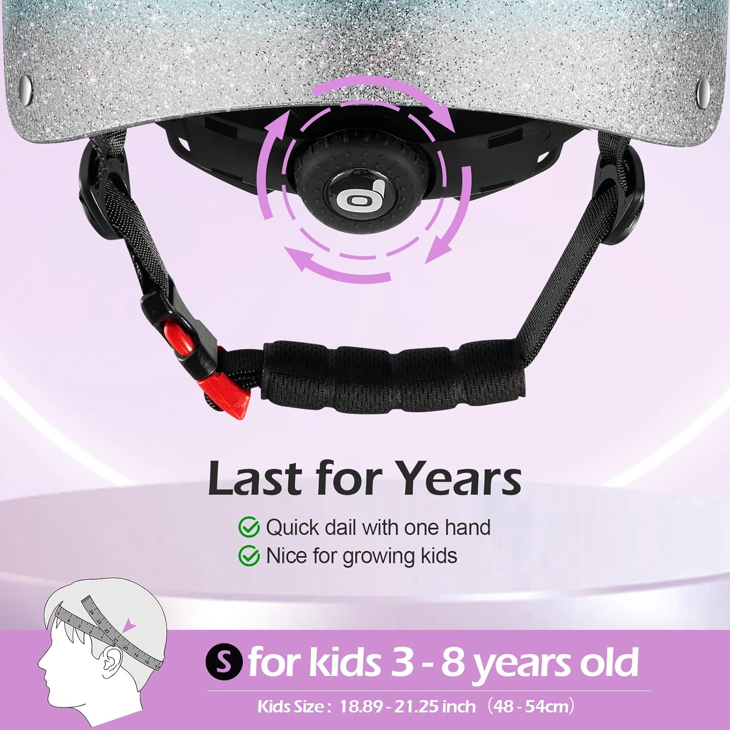Odoland Kids Bike Helmet for Boys & Girls Age 2-8, Kid Bicycle Helmet Adjustable Fits 48-54cm, Safety Multi-Sport Helmet Design for Children Cycling, Skating, Scooter, Outdoor Sports