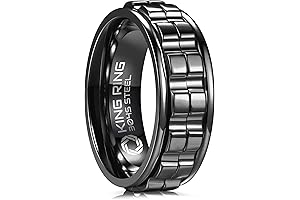 8mm Wide Metal Gear Fidget Spinner Ring