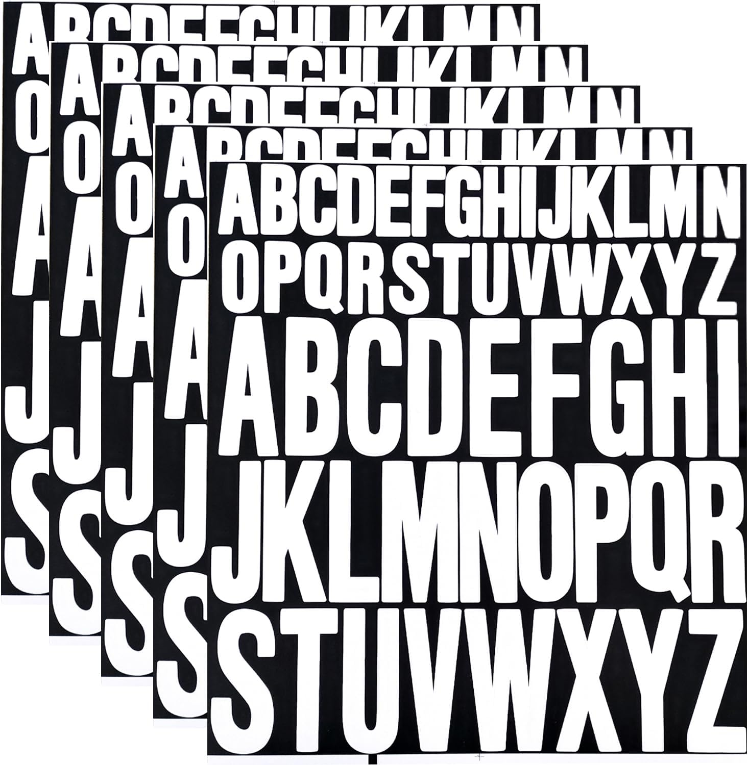 5 Sheet Capital Letter Stickers, 1 Inch 2 Inch Waterproof Vinyl Alphabet Stickers Self Adhesive Letters Stick On Letters for Crafts DIY Poster Window Mailboxes (White)