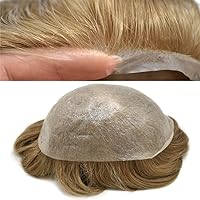 Vista 18 de Tupé para hombres, sistema de unidades de cabello humano real, pieza de cabello humano para hombres, extensiones de pelo de tupé, línea capilar