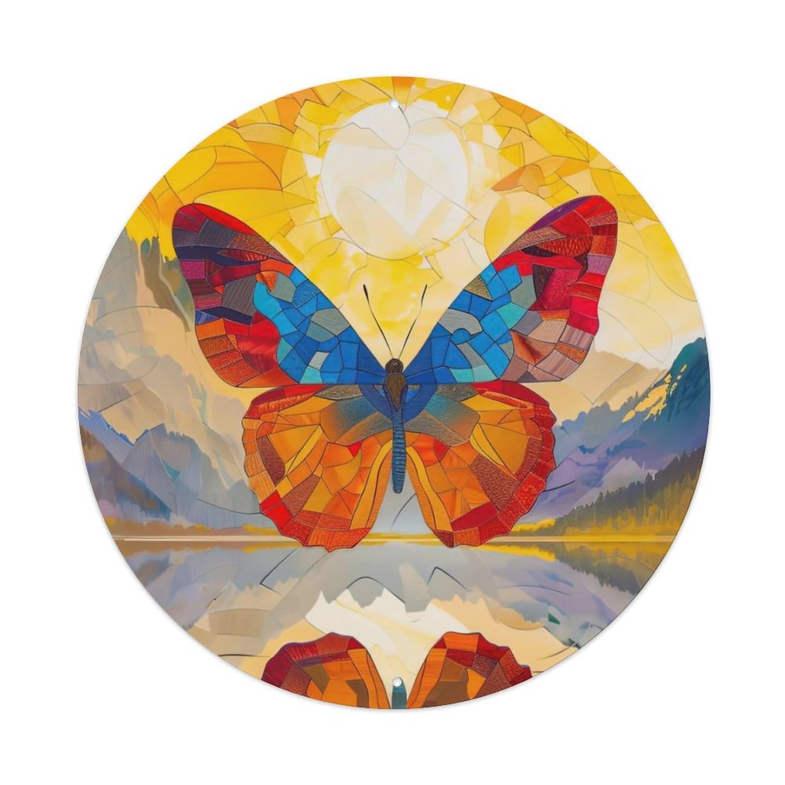 Animal Artwork Abstract Butterfly Metal Tin Sign