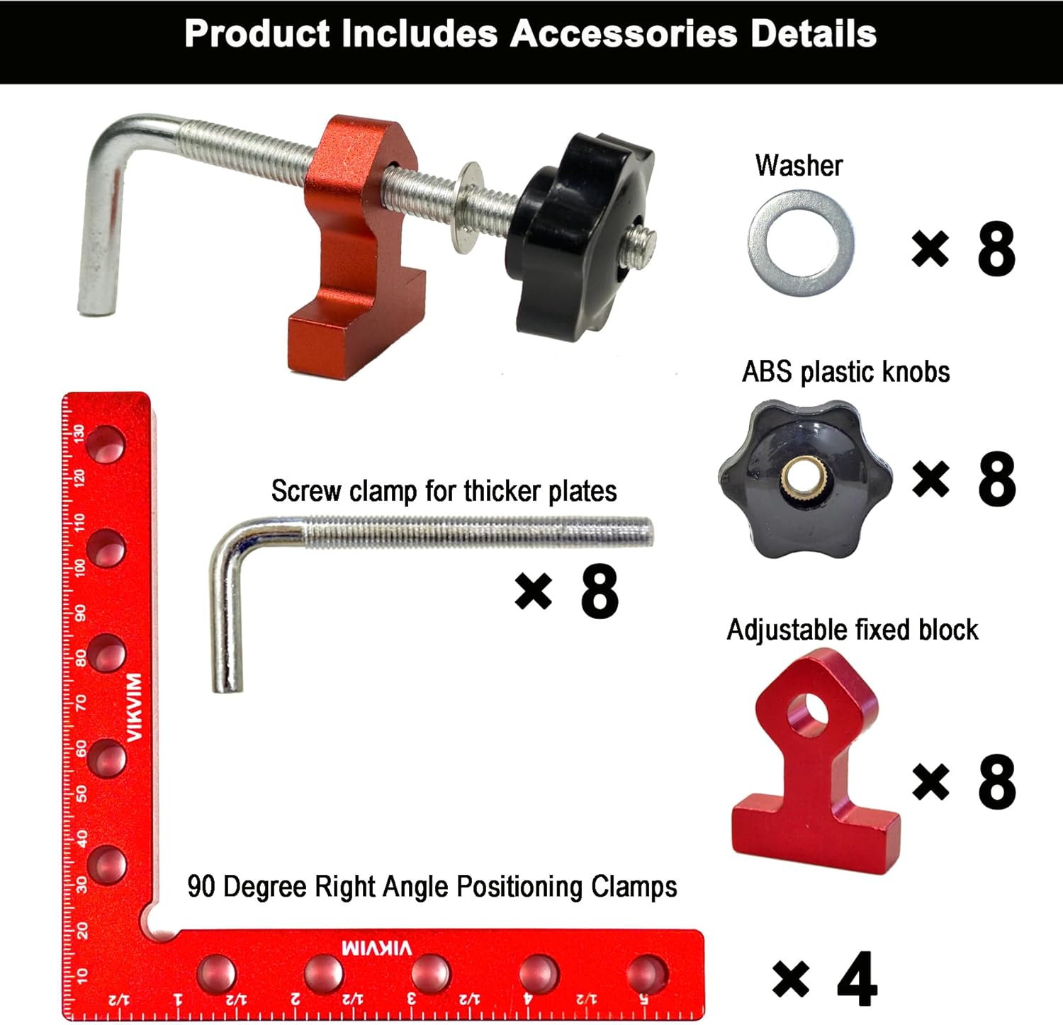 4 Pack 90 Degree Corner Clamps,5.5"x5.5" Aluminum Alloy Right Angle Positioning Squares for Woodworking, Picture Frame/Box/Cabinet joint splicing, Drawer Assembly Joinery Tools