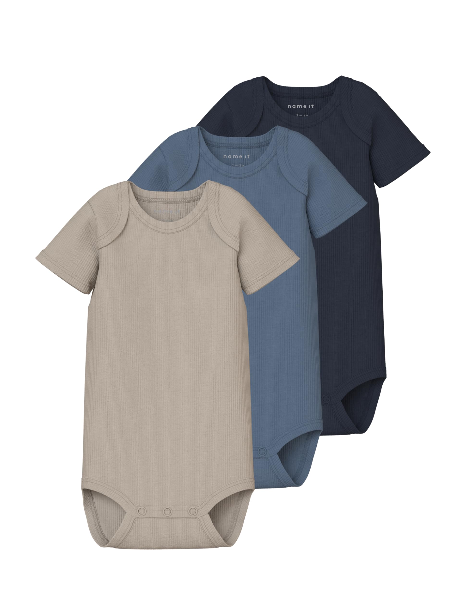 Name it baby Unisex Nbnbody 3P SS Solid Rib Noos (3 sztuki), niebieski (China Blue), numeric_92