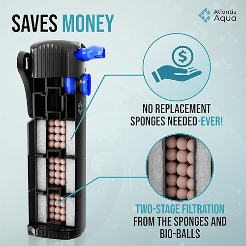 Miniatura 3 de Filtro de tanque de peces de 55 galones a filtro de tanque de peces de 100 galones  Filtro silencioso para tanque de peces  Filtro de tanque de