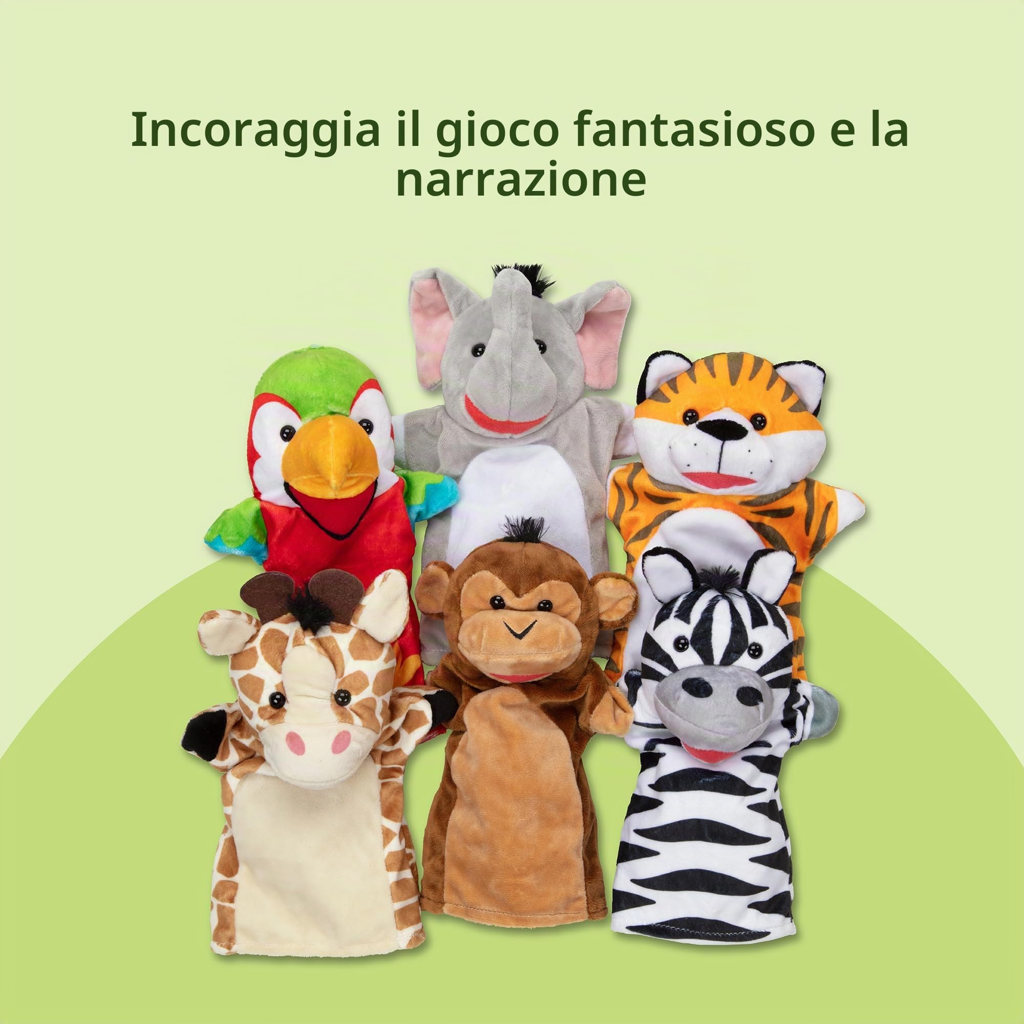 Melissa & Doug - 6 Safari Animal Themed Puppets