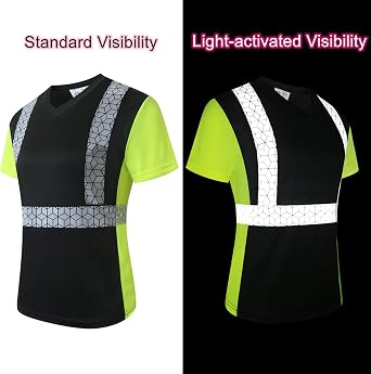 Women Safety Shirt,High Reflective T Shirt for Woman with Unusual Reflective Pattern,Short Sleeve Breathable
