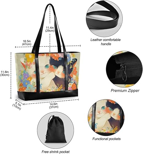 Miniatura 4 de cute Cute Flowers Vintage fashion laptop tote bag with zipper work purses for commuter with diaper maletin ejecutivo para mujer