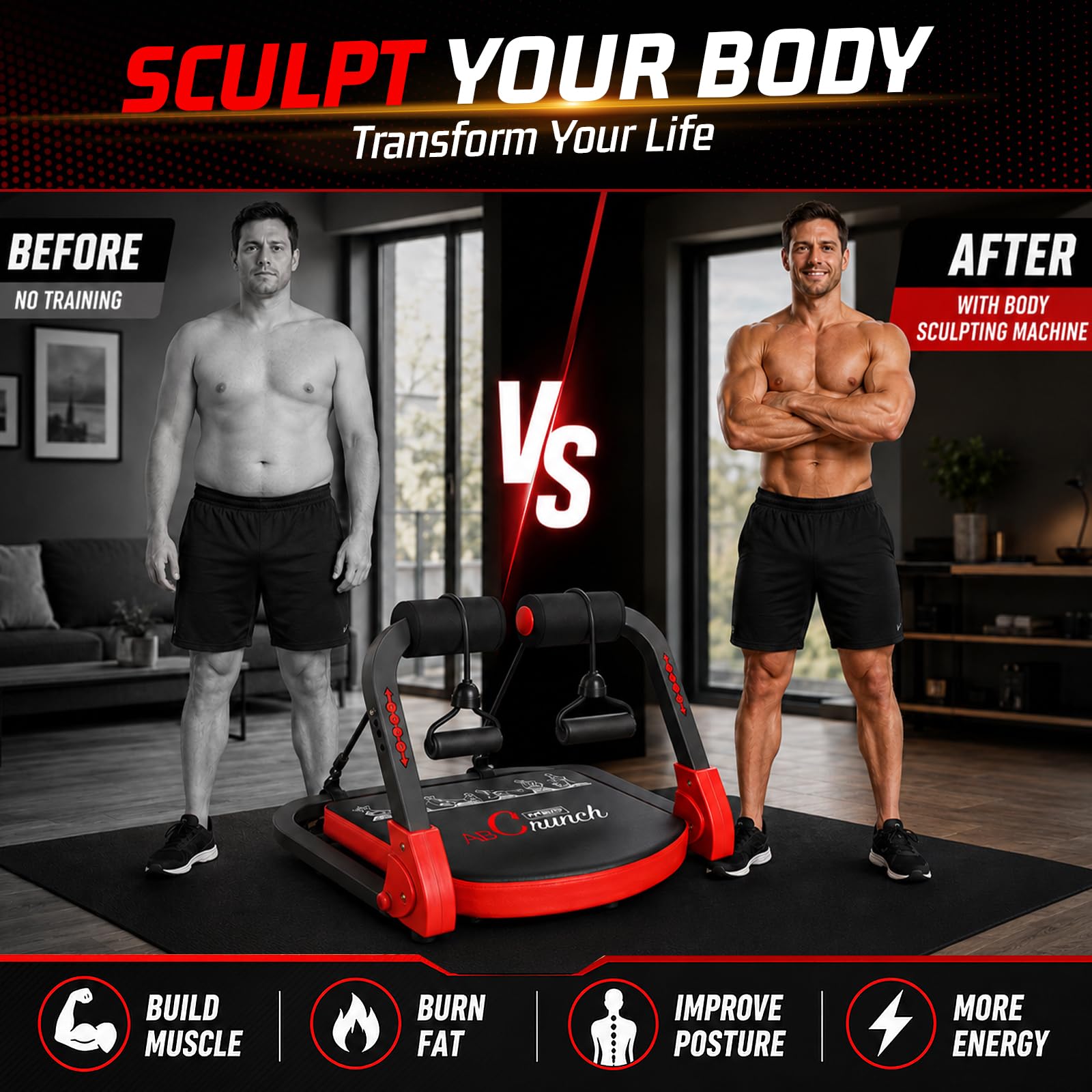 Trening brzuszny 21 w 1, 3-biegowy, regulowany, domowy, składany, z dwoma linami oporowymi, obciążenie do 100 kg, nadaje się do domu, studia fitness, biura