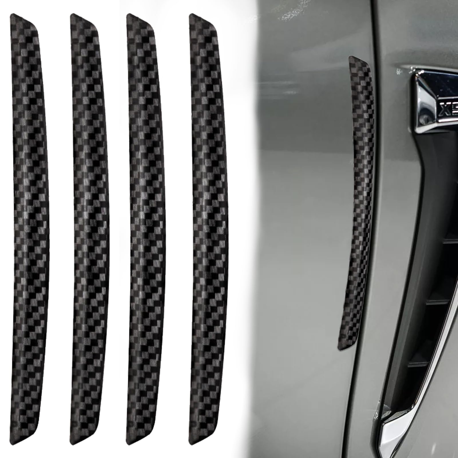 4 Pcs Universal Car Door Protectors Waterproof Durable Car Door Protectors Edge Guards Utilize Carbon Fiber for Door Edge Protector Suitable for Front and Rear Car Door Bumper Guard
