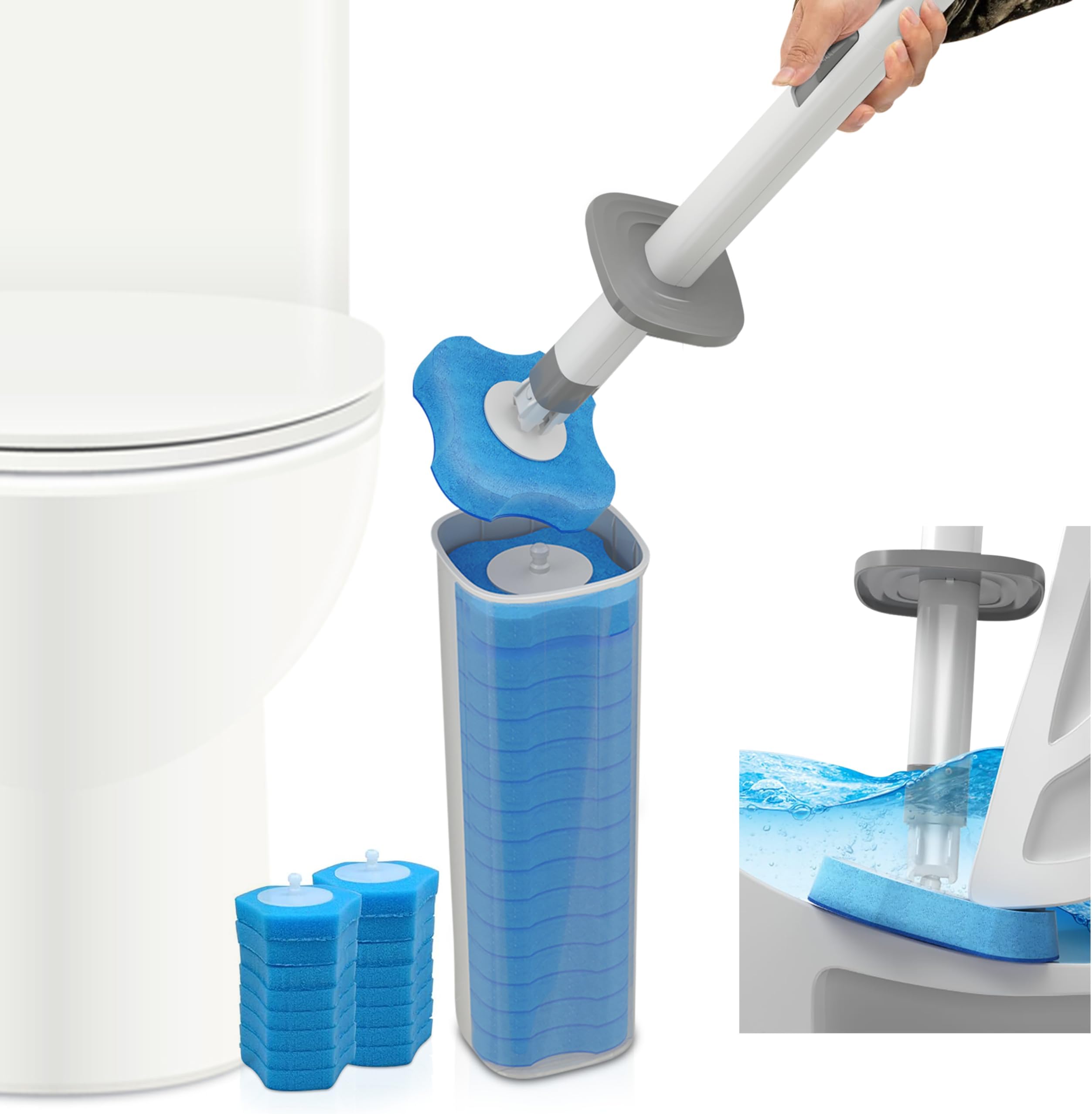 Rexo Disposable Toilet Brush Wand Kit: Effortless & Disposable Bathroom ...