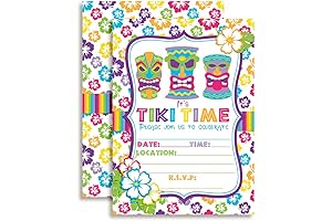 Amanda Creation Tiki Time Luau Birthday Party Invitations