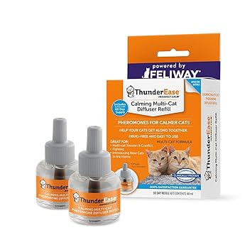 ThunderEase Multicat Calming Pheromone Diffuser Refill | Powered by FELIWAY | Reduce Cat Conflict, Tension and Fighting (60 Day Supply)