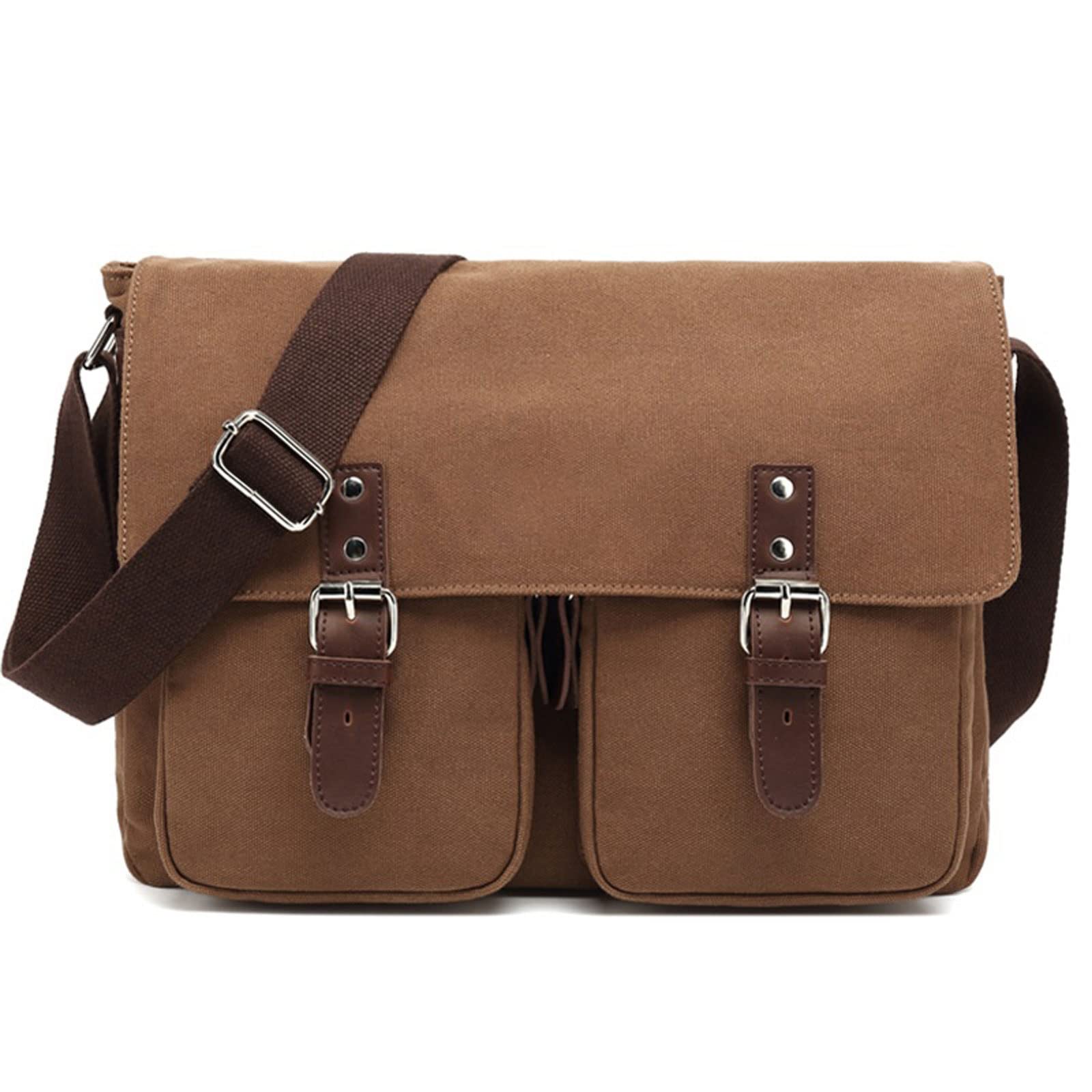 Leather Purse Canvas Casual Portable Messenger Bag Briefcase Bags Quality Guaranteed Trend Simple Pack Gray Dropshipping-image-12