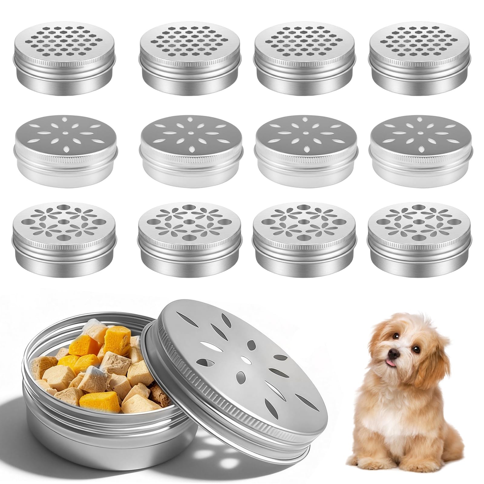 YMTWSRY 12 Pcs Dog Scent Training Kit, Scent Work for Dogs Equipment Aluminum Dog Agility Equipment Containers Accessory Tool Tins for Puppy Fragrance Training