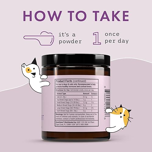 Miniatura 6 de Bark & Whiskers Soporte suprarrenal, para perros y gatos, 3.17 oz (90 g), 90 cucharas, promueve niveles saludables de hormonas y cortisol,