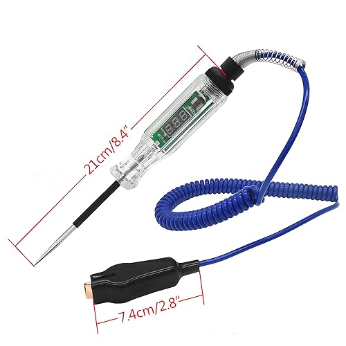 Miniatura 5 de Vertlley Automotriz 26-32 V Digital LED Circuito Probador de luz de prueba de voltaje con sonda de perforación de alambre alambre de resorte PU de