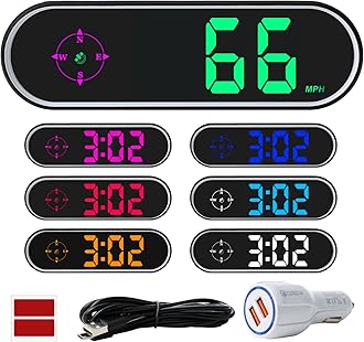 GUGUMO GPS Digital Speedometer for Car MPH, Universal HUD Speed Meter with LED Large Font & USB Cable, Plug and Play for Truck Motor SUV Golf Cart All Vehicles (Contain Car Charger Adapter)