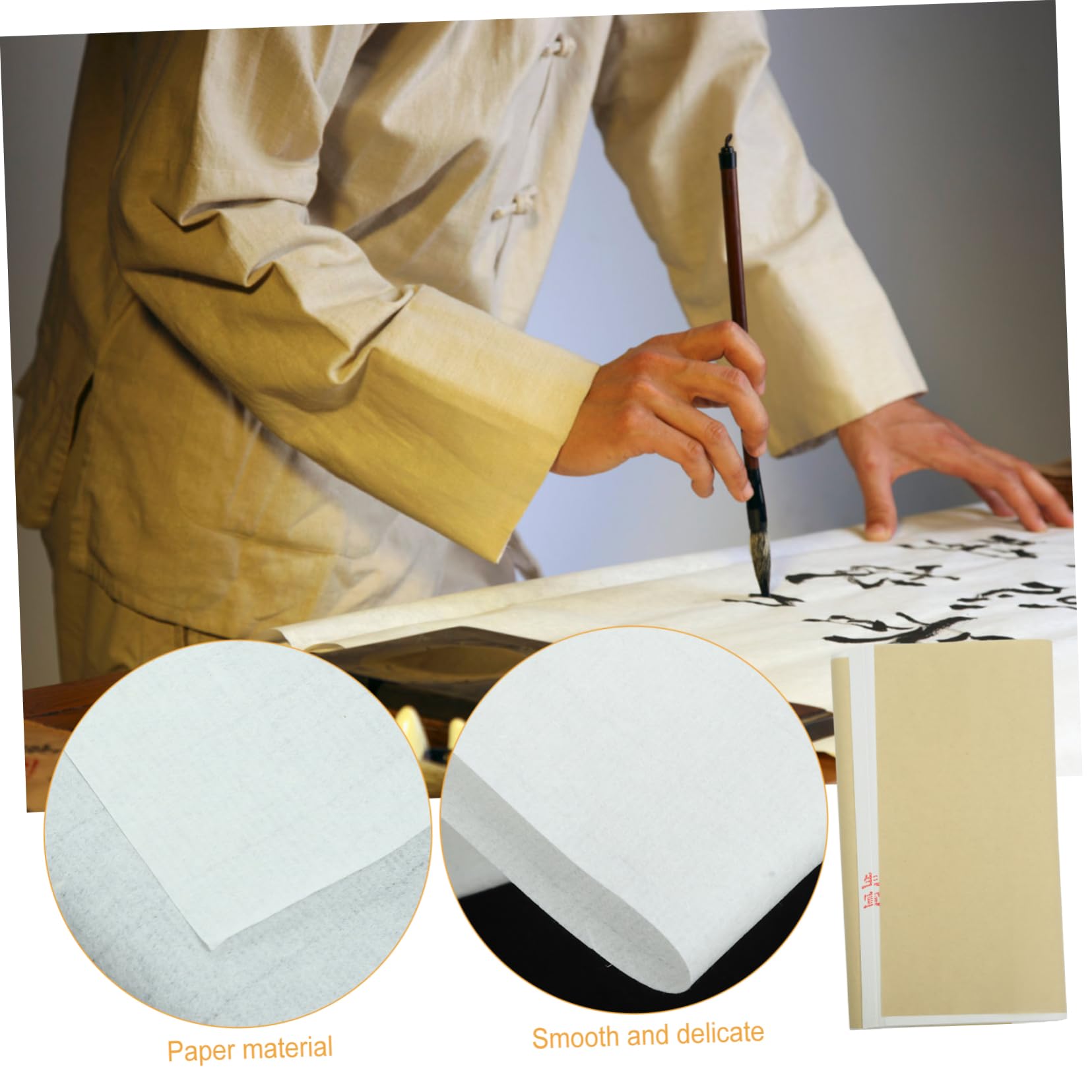 Papier à Dessin pour Calligraphie, 100 Feuilles Blanches Rectangulaires