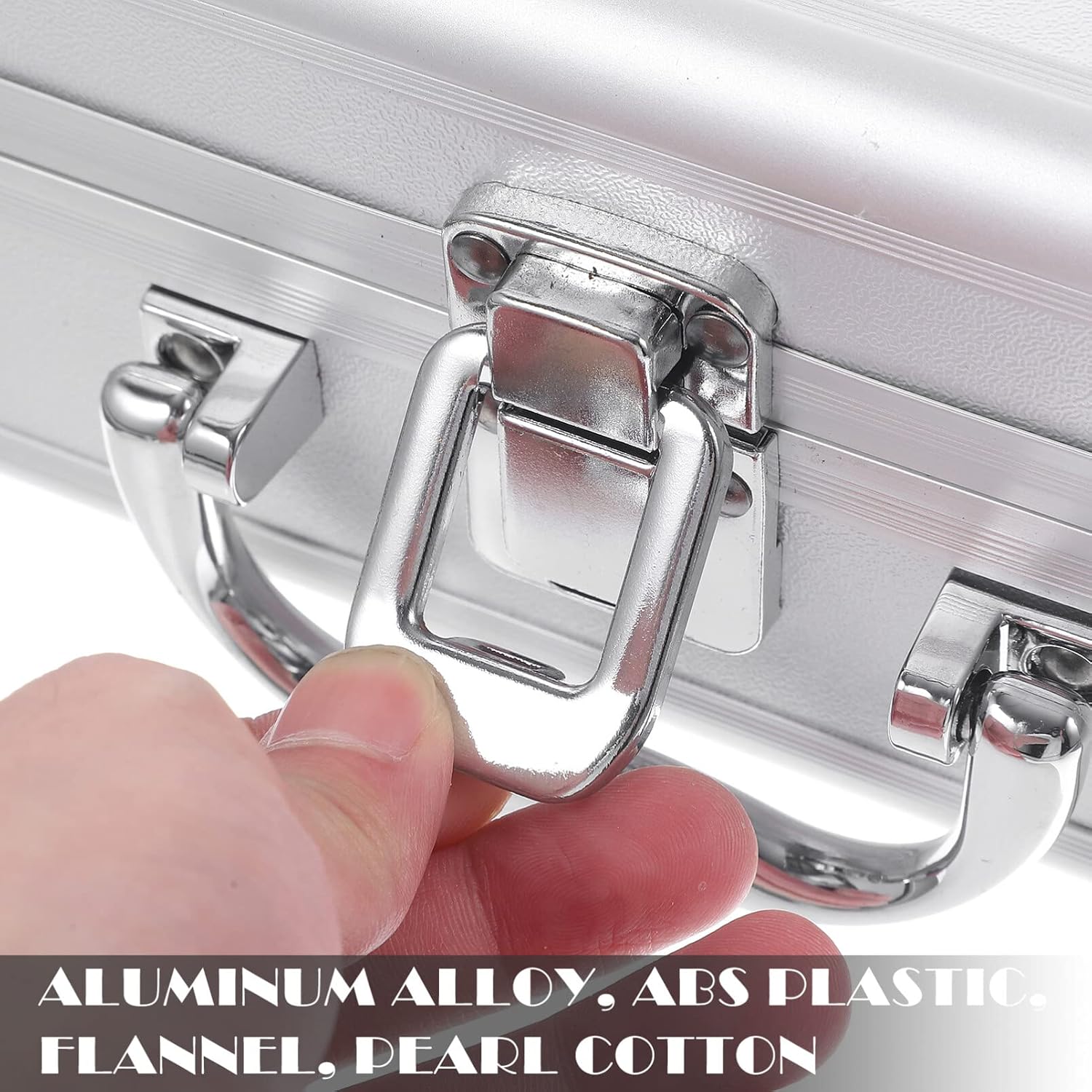 ERINGOGO Aluminum Attache Case - 12inch Lock Metal Briefcase with Ripple Foam, Hard Aluminum Carrying Case for Men, Universal Portable Case for Laptop/Luggage/Instrument White