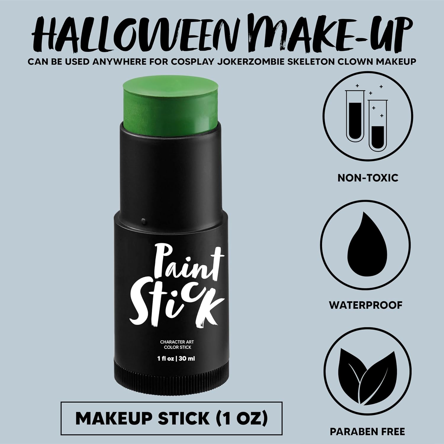 Spooktacular Creations Halloween Makeup Face Paint for Adult,Waterproof Body Foundation Paint for Halloween Eye SFX Cosplay Clown Makeup Costume Party Dress Up (1 Oz, Green )