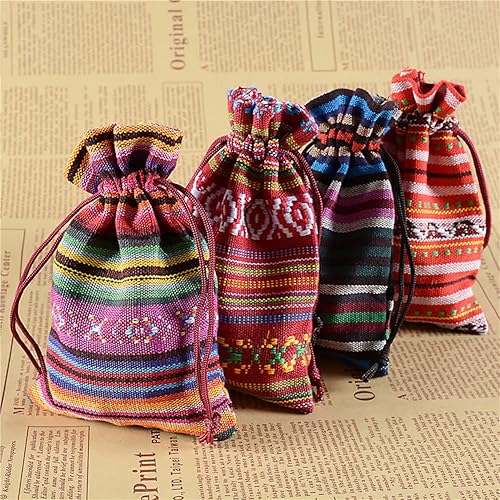 Miniatura 3 de jianxun Paquete de 25 mini bolsas de regalo con cordón de 3.9 x 5.5 pulgadas, bolsas de muselina para bolsas de regalo de fiesta, Taco, llama,