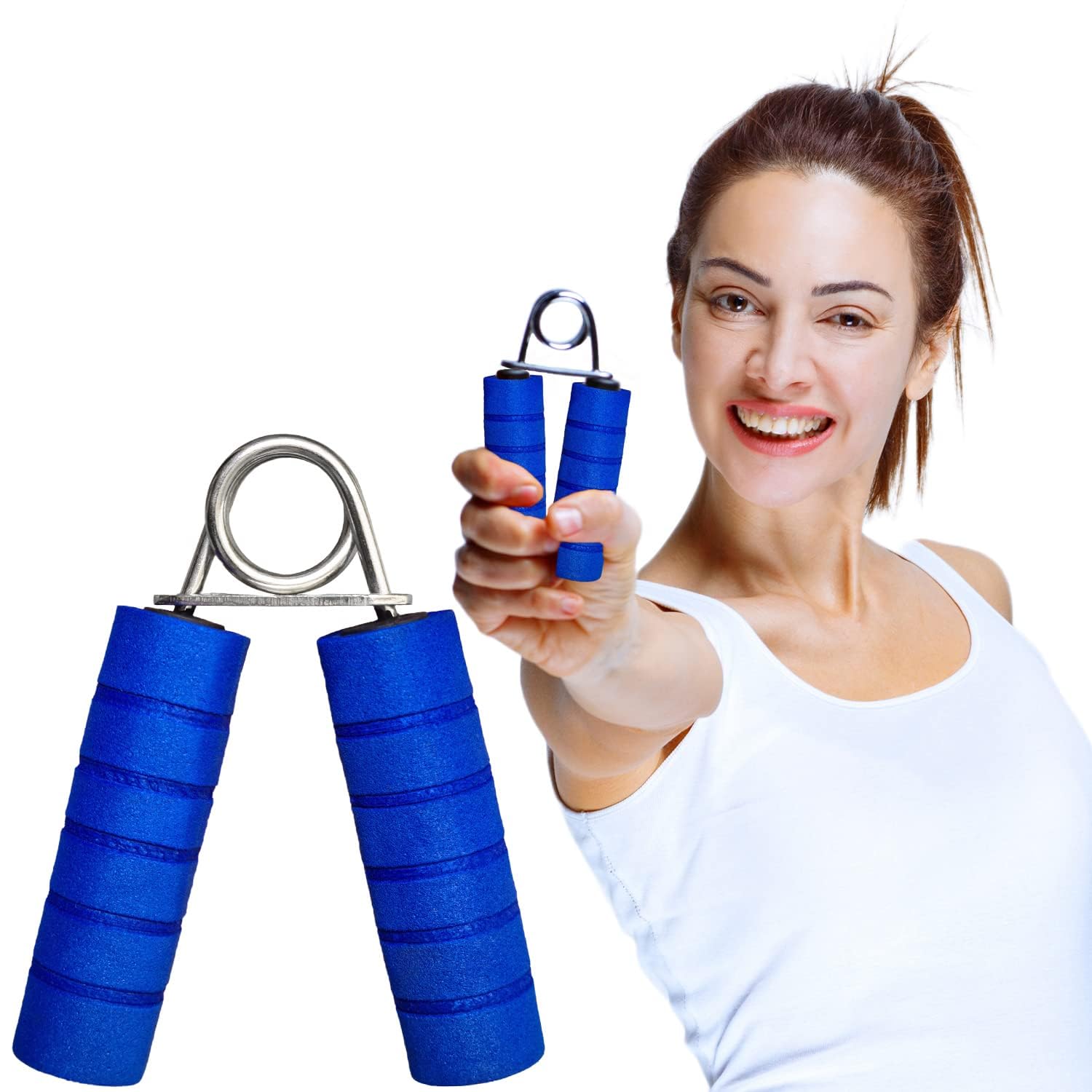 AMIFIT Premium Hand Grip Strengthener with Foam Handle, Hand Gripper for Men & Women for Gym Workout Hand Exercise Equipment to Use in Home for Forearm Exercise (Blue)-image-44