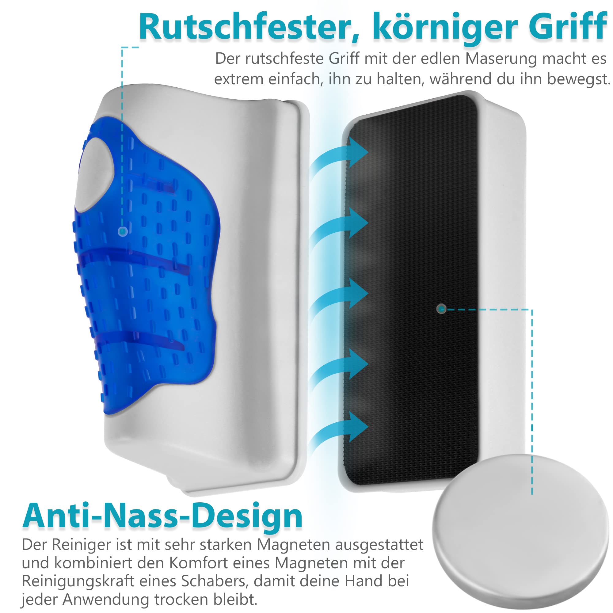 NEPTONION Nettoyant magnétique pour vitres d'aquarium, aimant de nettoyage de disque