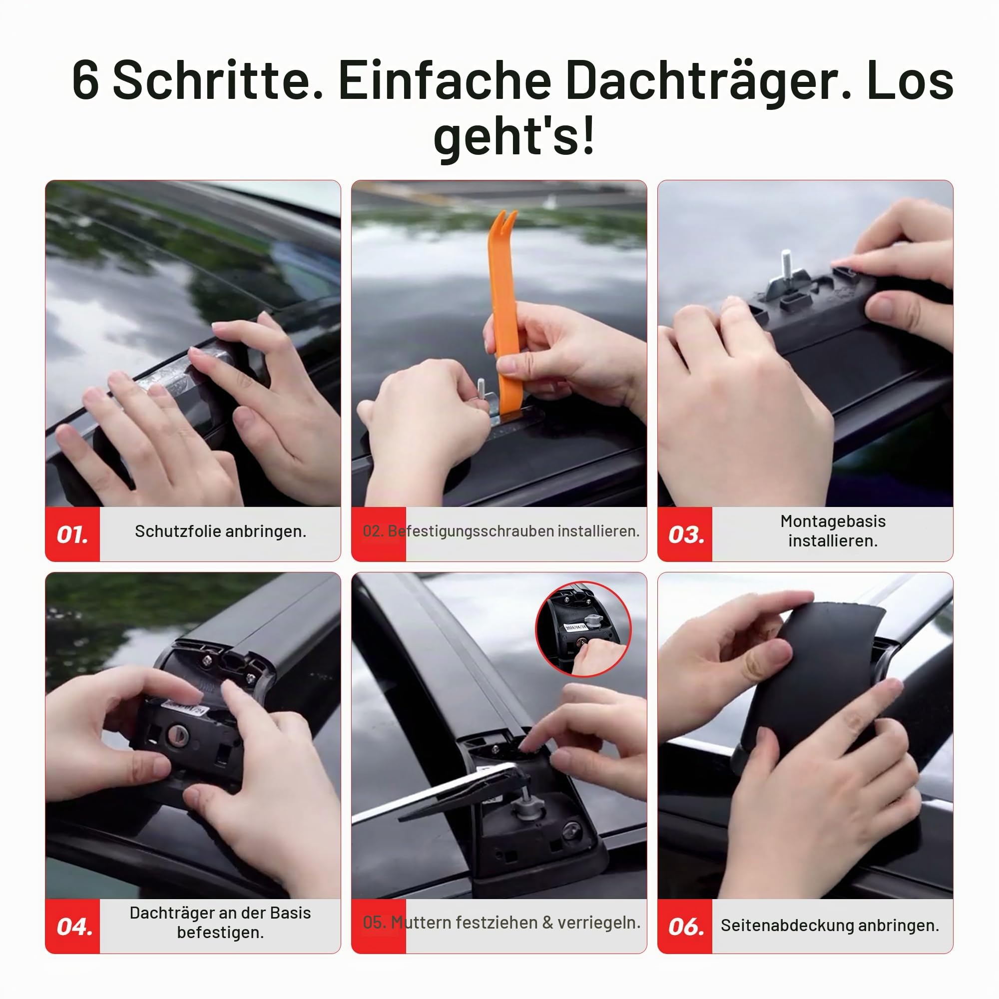 Dachgepäckträger Querträger für Tesla Model 2017-2024, Aluminium-Dachgepäckträger mit 220lbs, einfache Installation, geringe Windgeräusche, Anti-Diebstahl-Verriegelungssystem (Model Y)