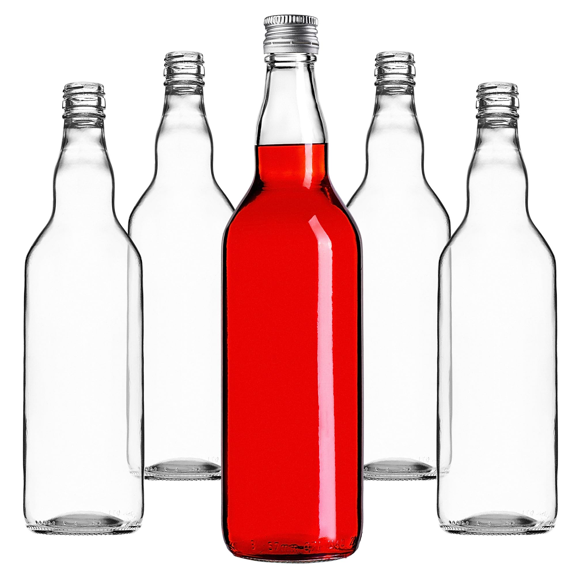 KADAX – Lot De 20 Bouteilles En Verre De 1L, Col Large, Avec Bouchon à Vis De 53 Mm – Parfaites Pour Jus, Smoothies Et Conserves - 9