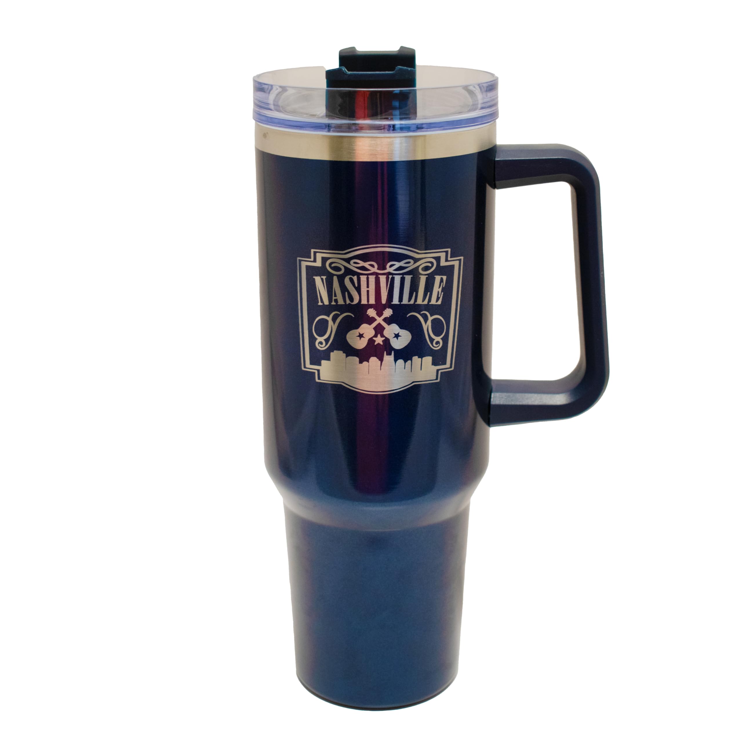 Gobelet Nashville en acier inoxydable bleu pour vos longs trajets en voiture