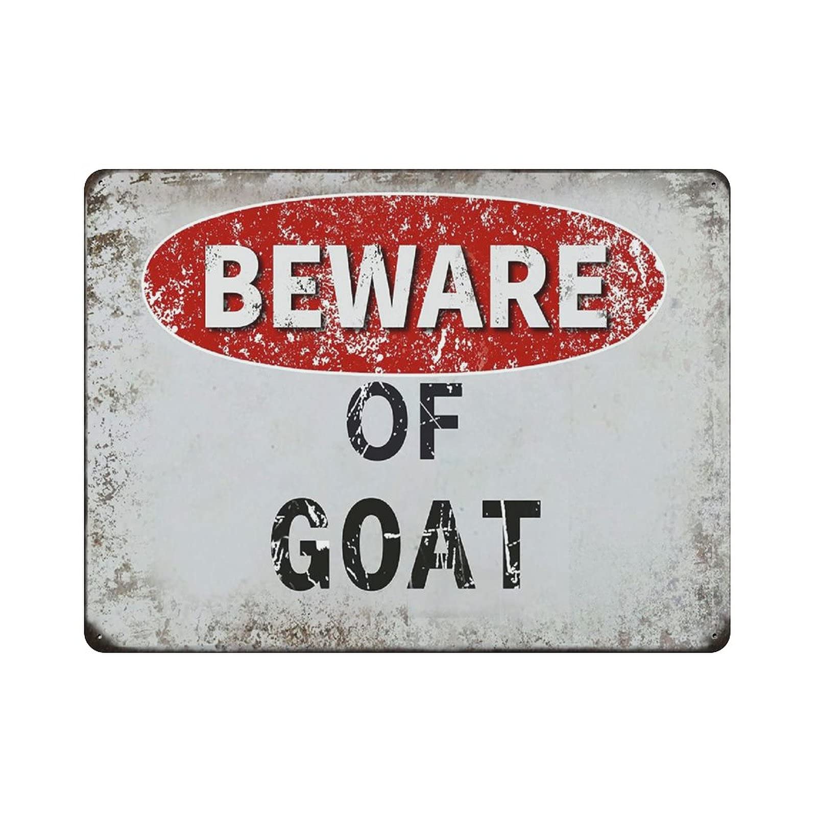 Metal Tin Sign Beware of Goat Vintage Tin Poster Metal Sign Wall Decoration Country Kitchen Home Garage Decor 12"x16"