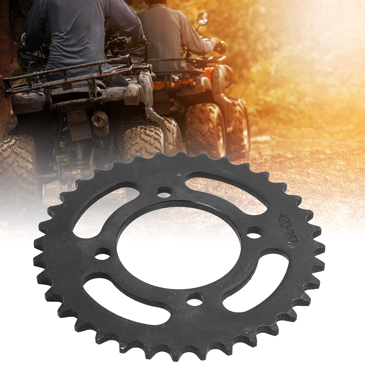 Jiawu Rear Sprocket, Heavy Duty 36T 420 Chain Size Sprocket Steel 65mm for Dirt Bikes for ATVs for Electro Tricycles