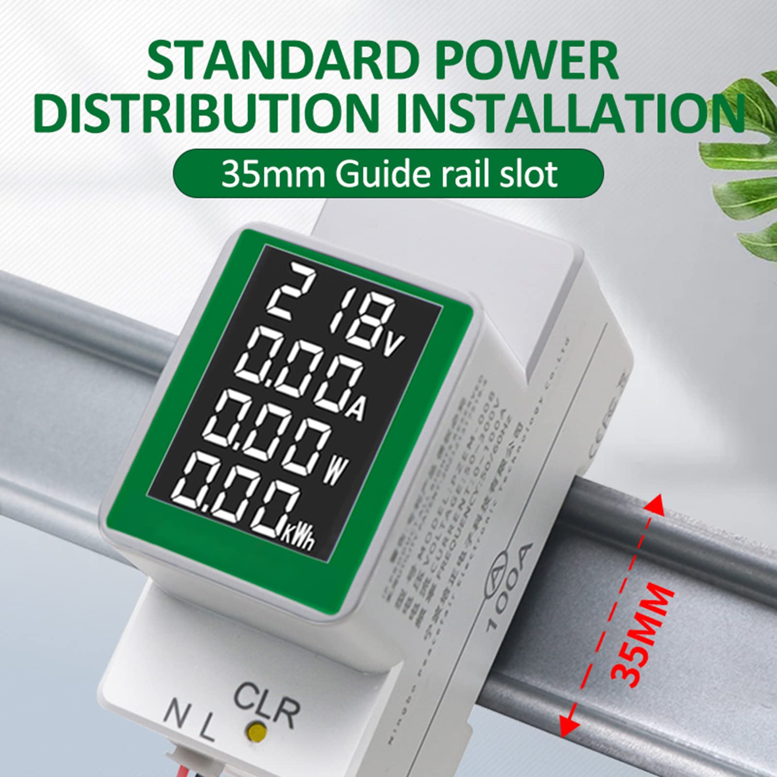 DEWIN Wattmetro,PZEM-008 AC50-300V 100A Contatore Energia Elettrica Amperometro da Quadro Voltimetro Amperimetro Digital con Display LCD