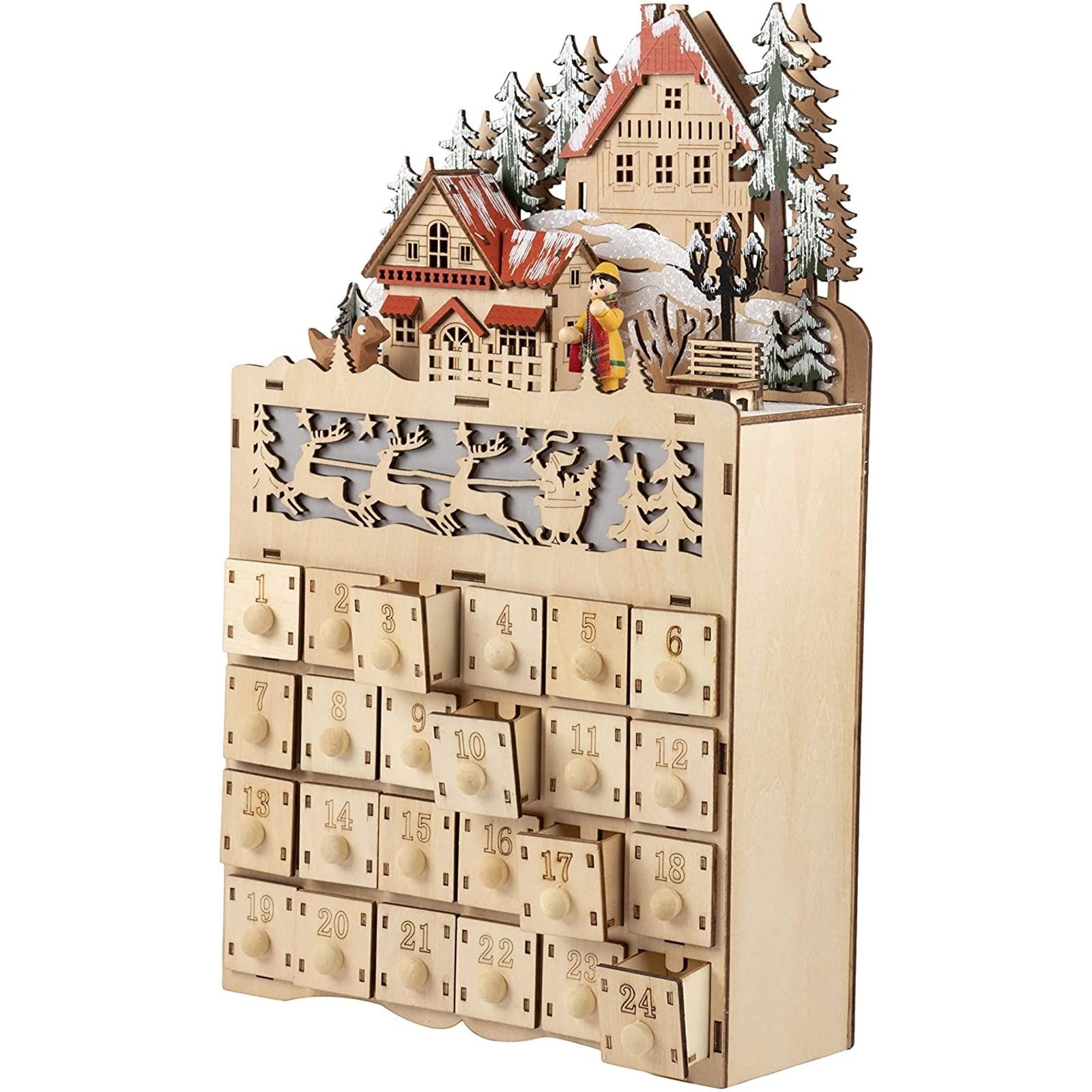 Amazon.co.jp: 木製アドベントカレンダー ライトアップクリスマス Amazon.co.jp: 木製アドベントカレンダー ライトアップクリスマス
