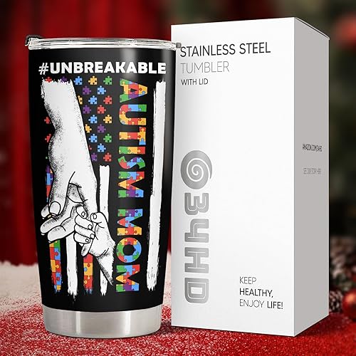 Miniatura 7 de 34HD Regalos para mamá, vaso con tapa de acero inoxidable de 20 onzas, taza de café para mamá, taza de café para mamá, regalos de conciencia sobre