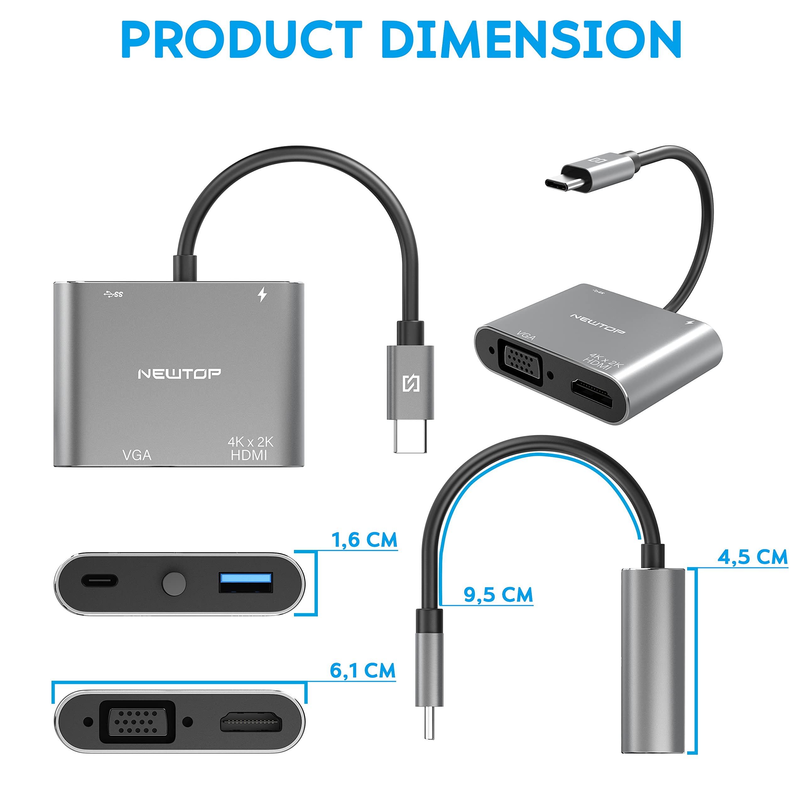 Adattatore Type-C Maschio a Femmina - Espandi le tue Connessioni USB-C