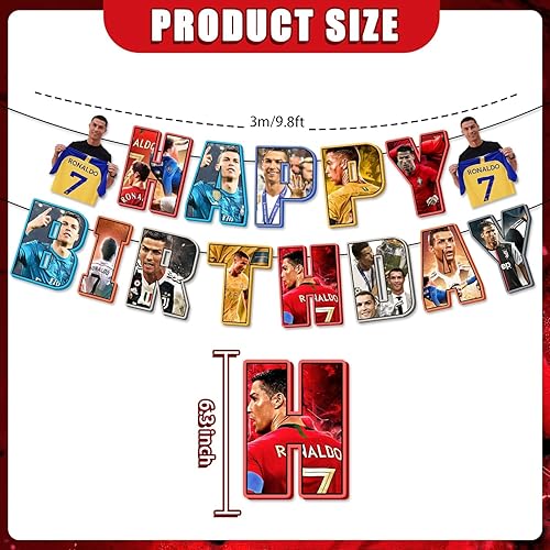 Miniatura 3 de Decoraciones de fiesta de cumpleaños de fútbol, pancarta de superestrella de fútbol, decoraciones de globos de cumpleaños, decoración de tarta,
