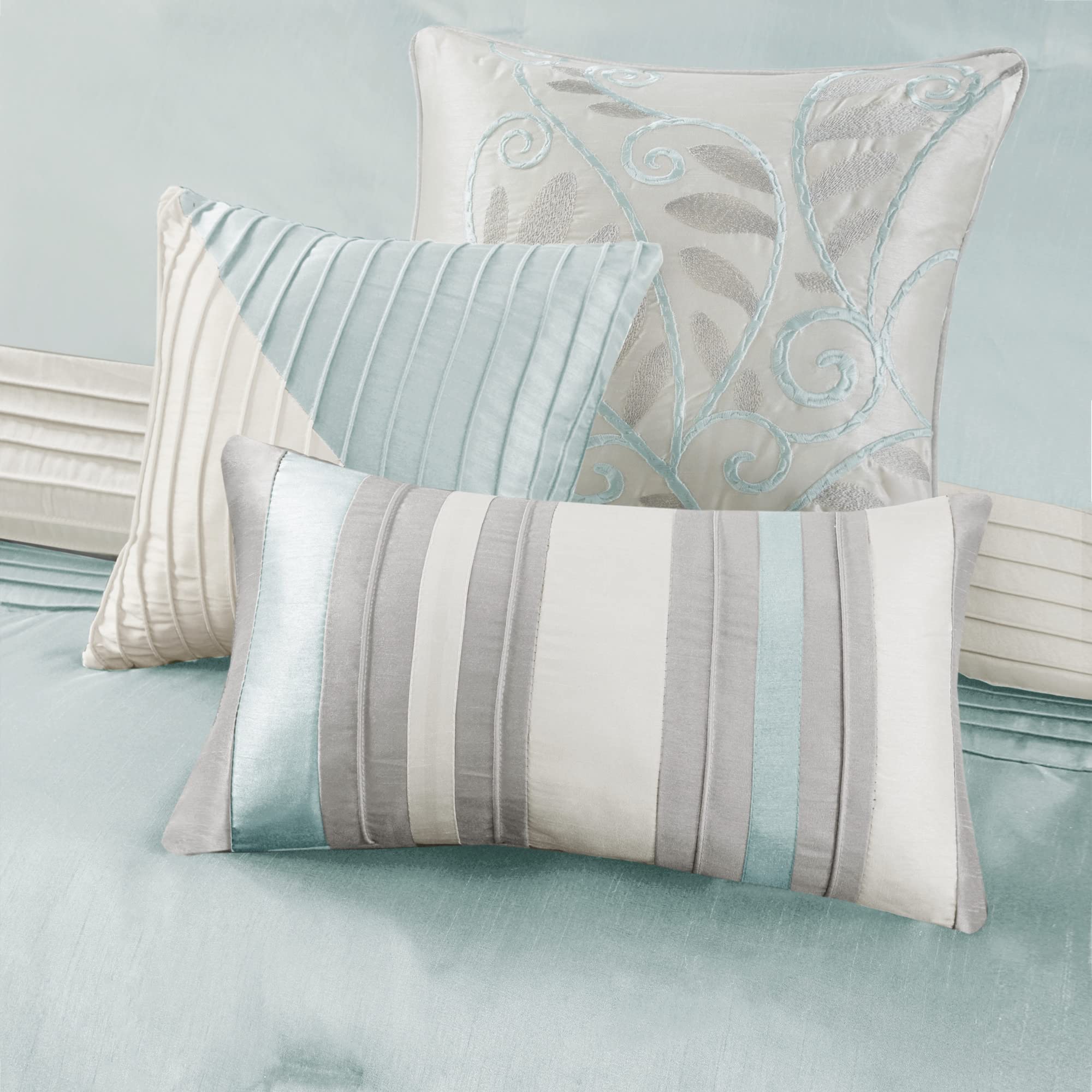 Madison Park Amherst Faux Silk Comforter Set-Casual Contemporary Design ...
