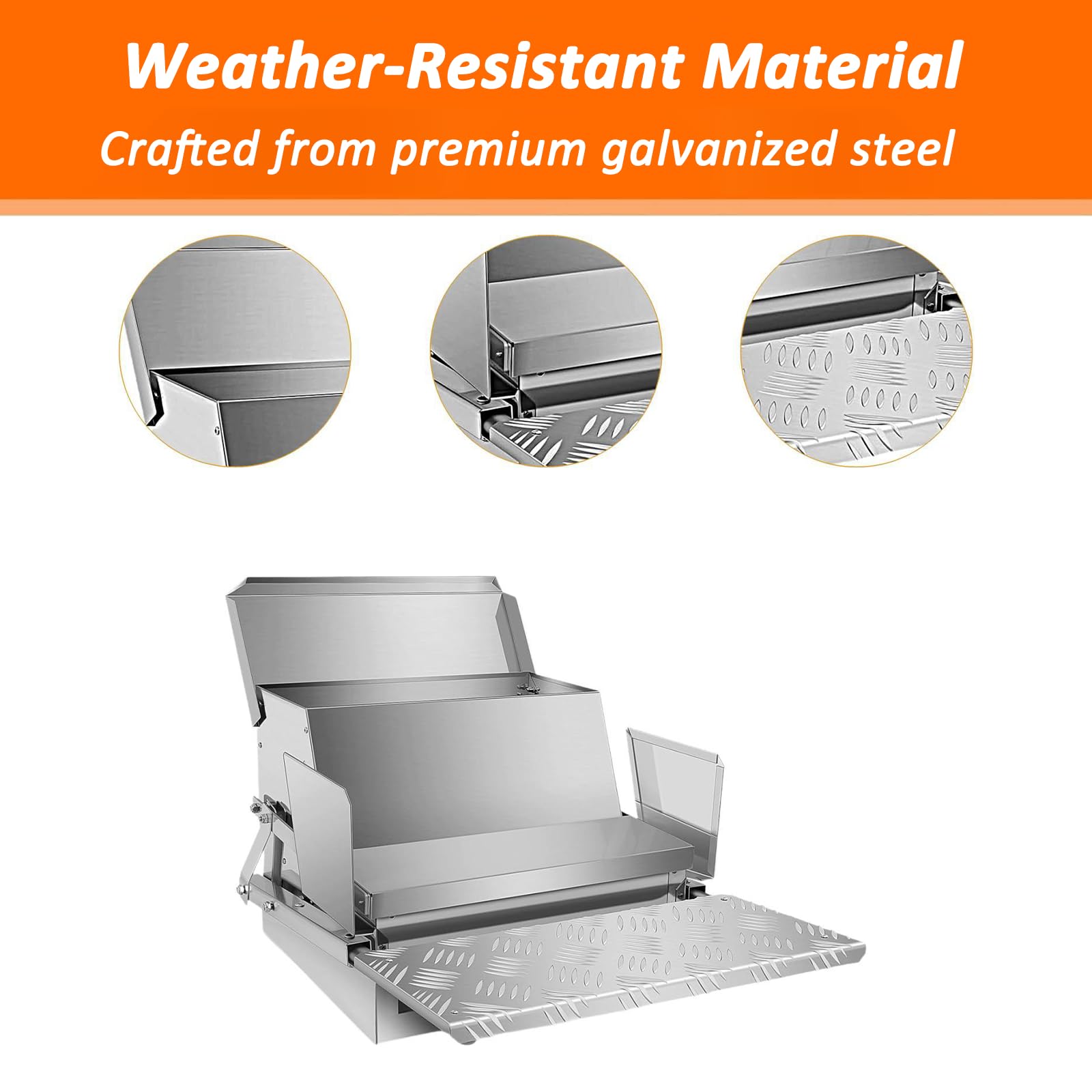 Comedero automático para Pollos de 25 Libras, comedero para Aves de Corral de Acero galvanizado con Resistente a la Intemperie/prevención de Aves, para comederos de 6 a 12 Aves de Corral, Patos