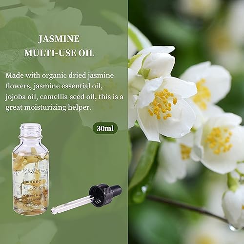 Miniatura 2 de Aceite de jazmín multiusos de 1.0 fl oz, aceite esencial orgánico para piel, cabello, cuerpo y uñas