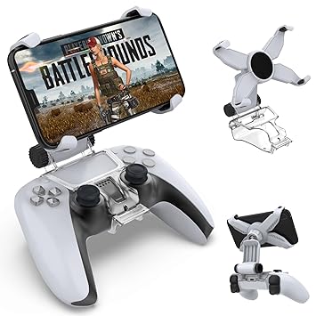 Dobe PS5 Controller Mobile Gaming Clip Playstation 5 Controller Mobile Phone Clamp Bracket Holder with Adjustable Stand