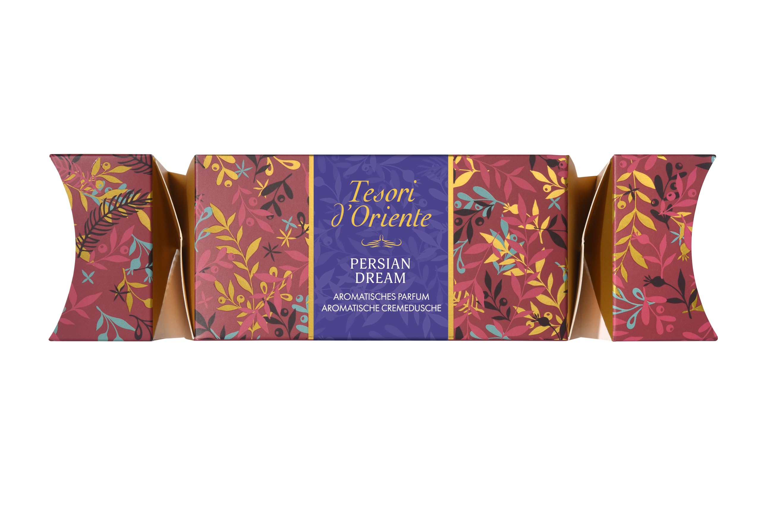 Tesori d'Oriente zestaw upominkowy "Persian Dream", zestaw 100 ml wody toaletowej i 75 ml kremowy prysznic, pielęgnacja ciała z granatem i herbatą Rooibos, rytuał wellness dla ciała i zmysłów